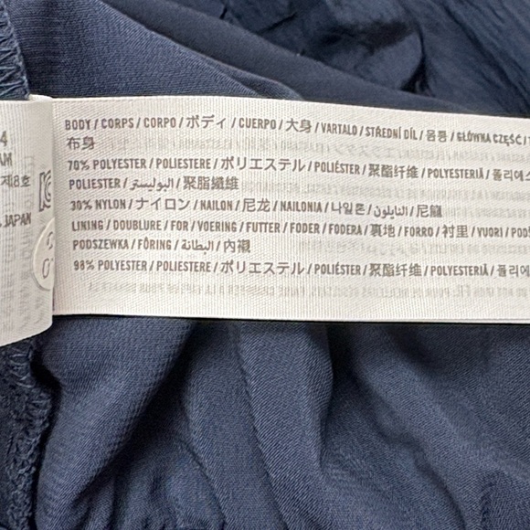 Abercrombie & Fitch Crinkle Woven Pull-On Relaxed Wide Leg Pant Navy XL - Picture 9 of 10